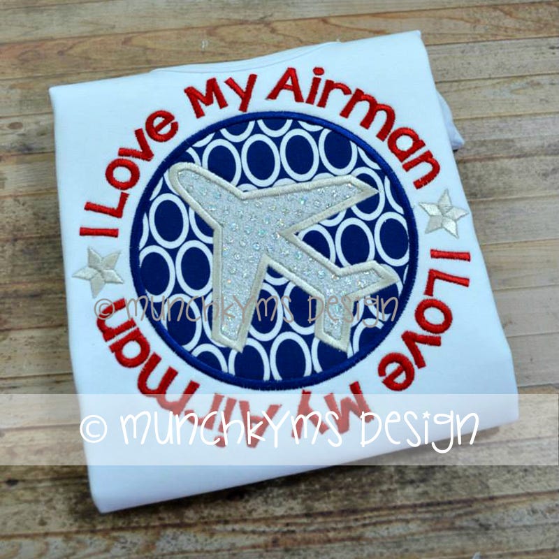 I Love My Airman | Machine Embroidery Designs by JuJu