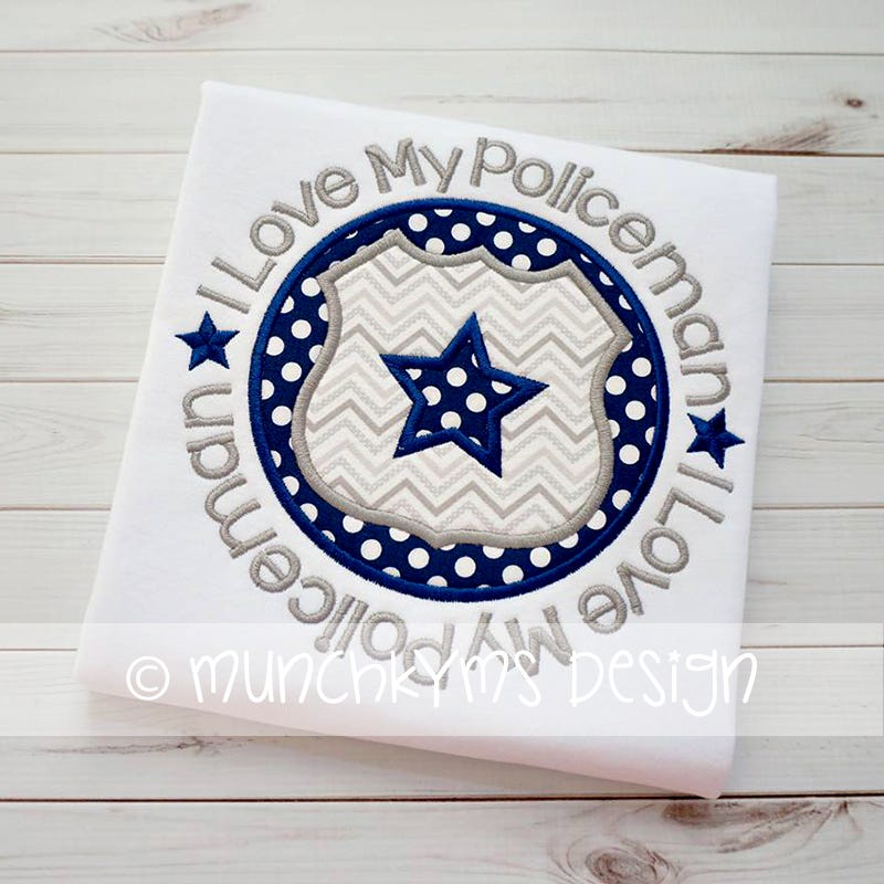 I Love My Policeman | Machine Embroidery Designs by JuJu