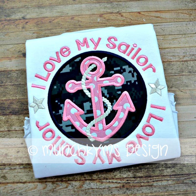 I Love My Sailor | Machine Embroidery Designs by JuJu
