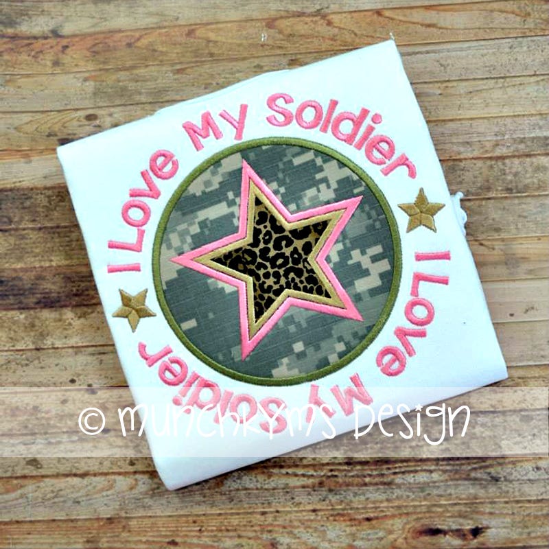 I Love My Soldier | Machine Embroidery Designs by JuJu