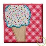 Ice Cream Cone Box Applique | Machine Embroidery Designs by JuJu