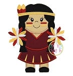 Indian Cheer Applique | Machine Embroidery Designs by JuJu