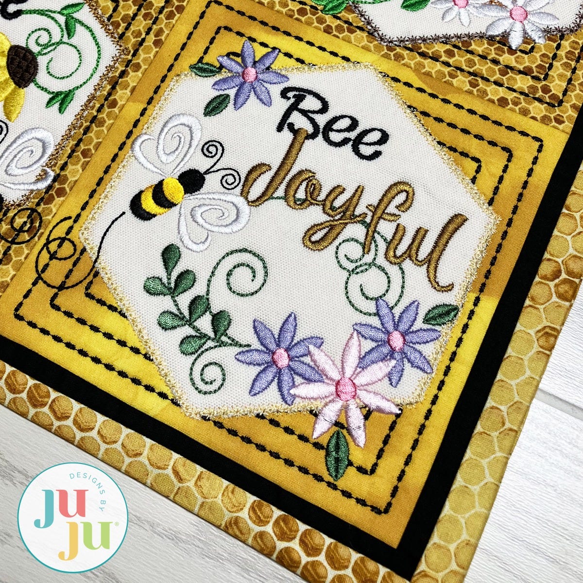 In The Hoop Bee Attitudes Wall Hanging Project