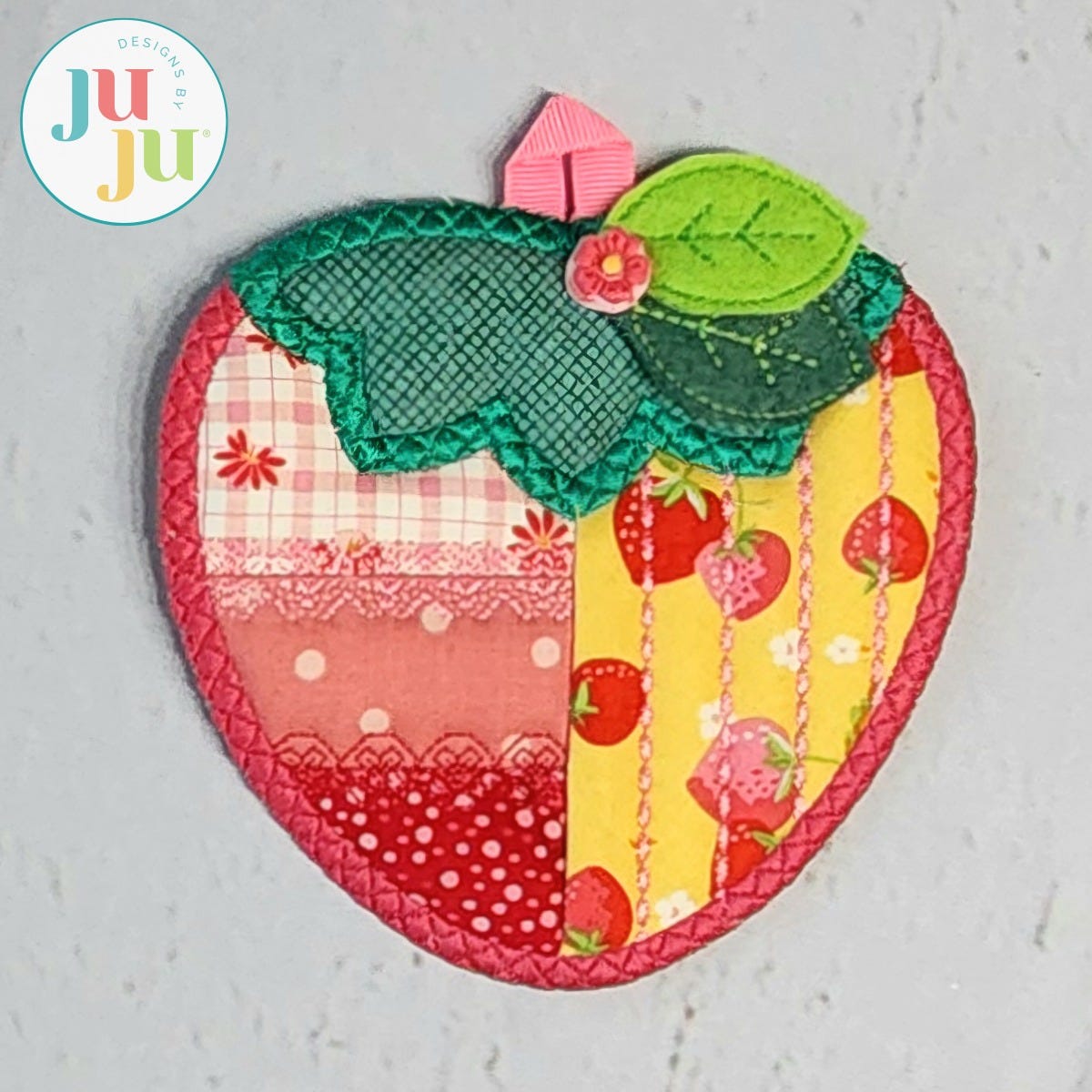 In The Hoop Strawberry Coaster & Hot Pad Project