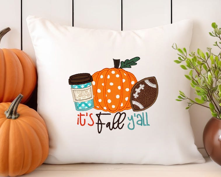 It's Fall Y'all Trio Applique | Machine Embroidery Designs by JuJu