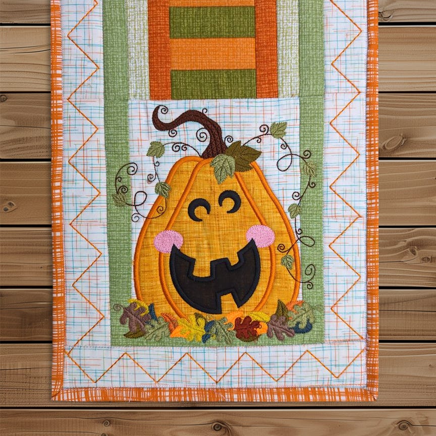 ITH Modular Jack O Lantern Table Runner | Machine Embroidery Designs by JuJu