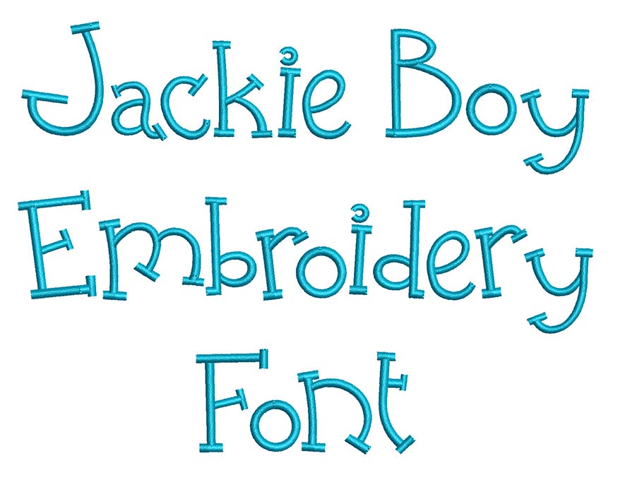 Jackie Boy Embroidery Font | Machine Embroidery Designs by JuJu