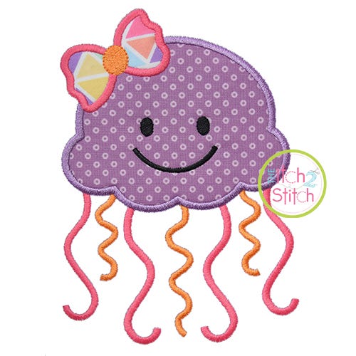 Girly Jellyfish Applique | Machine Embroidery Designs by JuJu
