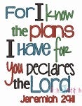 Jeremiah 29:11 Boy Version (For I know the Plans I have For You) | Machine Embroidery Designs by JuJu