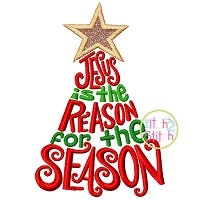 Jesus is the Reason for the Season Tree Embroidery | Machine Embroidery Designs by JuJu