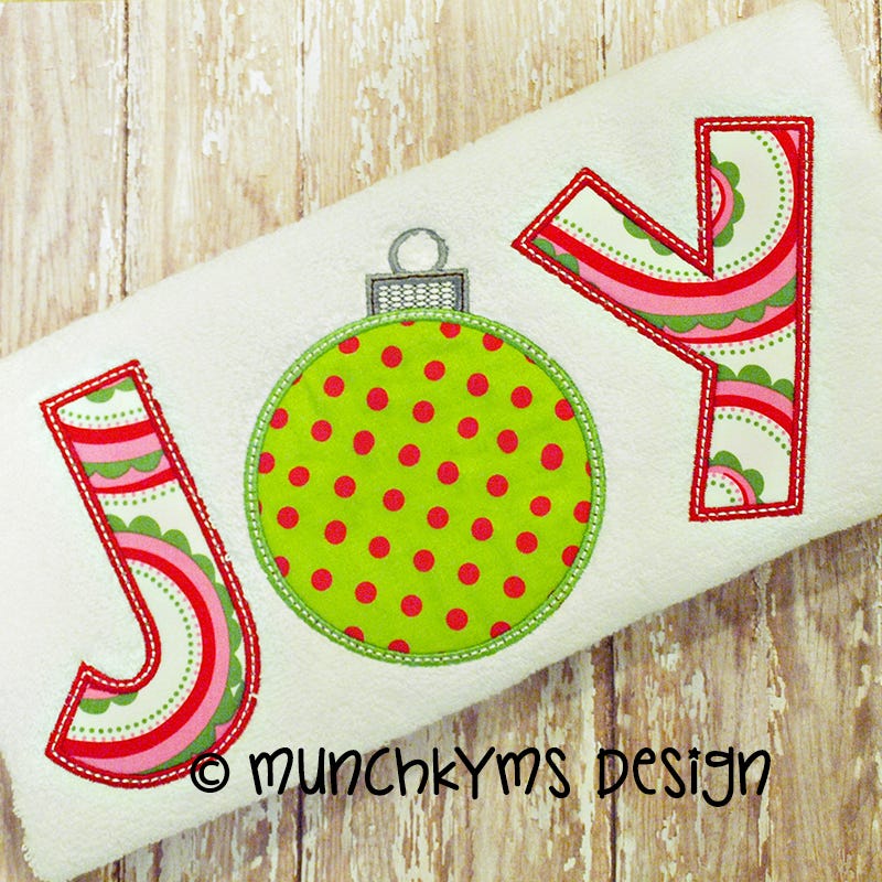 Joy Ornament Applique | Machine Embroidery Designs by JuJu
