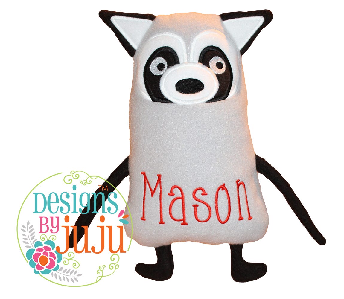 Remington Raccoon | Machine Embroidery Designs by JuJu