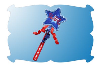 Korker Ribbon Princess Wand Applique