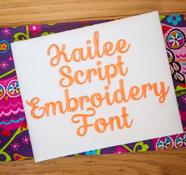 Kailee Script Embroidery Font Machine Embroidery Designs by JuJu