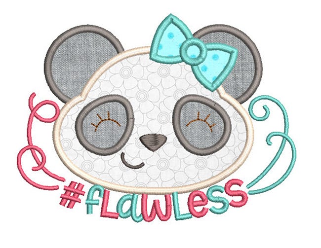 Kids Animal Word Art 2 Panda Applique Machine Embroidery Designs By JuJu