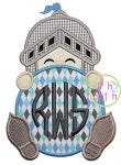 Knight Monogram Peeker Applique | Machine Embroidery Designs by JuJu