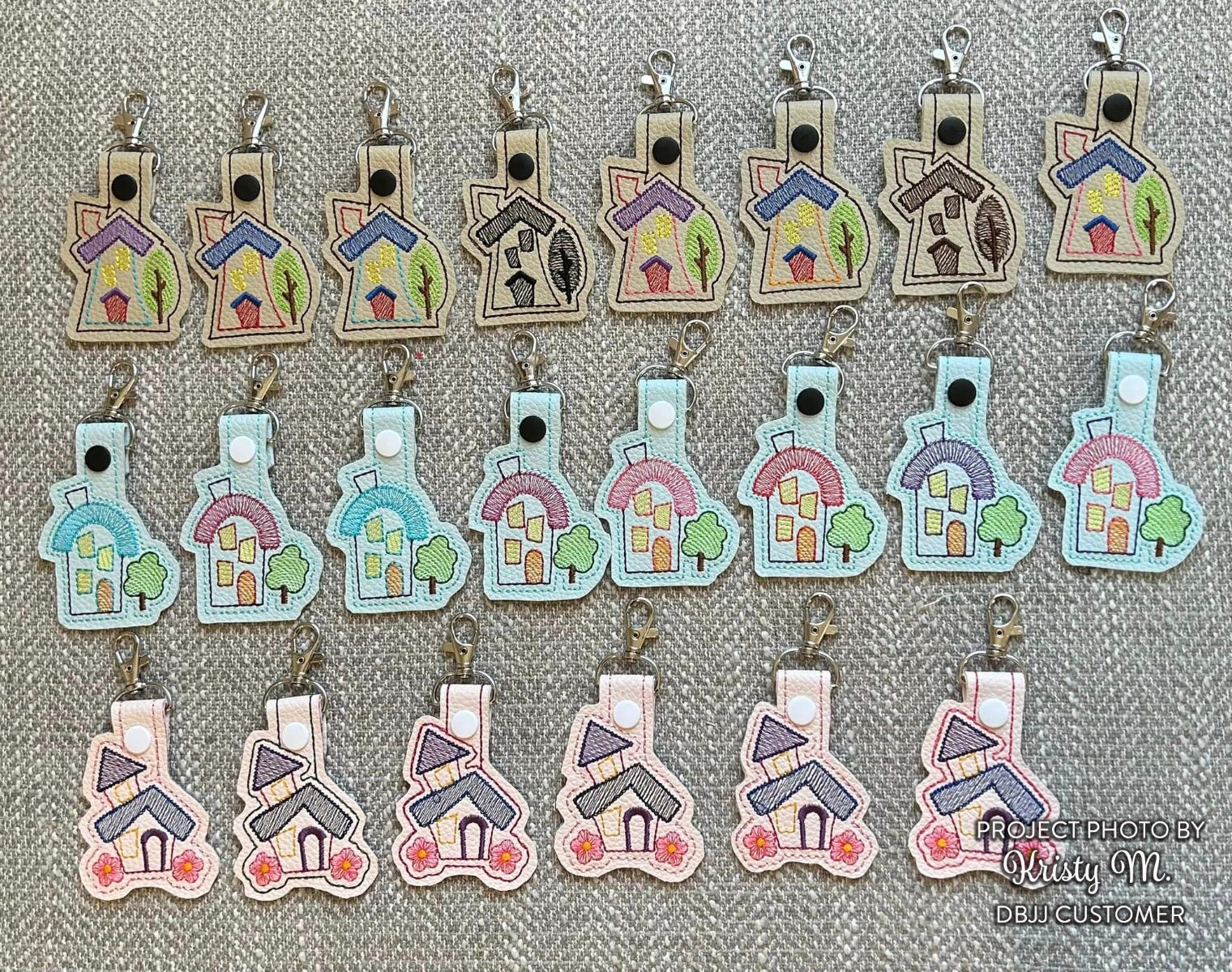 In The Hoop Little House Key Fobs Set