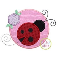 Ladybug Circle Applique Design | Machine Embroidery Designs by JuJu