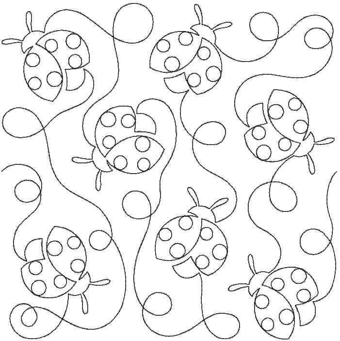 Ladybugs 1 End-to-End Quilting | Machine Embroidery Designs by JuJu