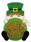 Leprechaun Boy Monogram Peeker Applique | Machine Embroidery Designs by JuJu