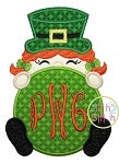 Leprechaun Girl Monogram Peeker Applique | Machine Embroidery Designs by JuJu