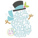 Let it Snow Snowman Embroidery | Machine Embroidery Designs by JuJu