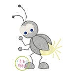 Lightning Bug Sketch Embroidery | Machine Embroidery Designs by JuJu