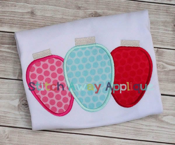 Christmas Lights Trio | Machine Embroidery Designs by JuJu/ Stitch Away Applique 