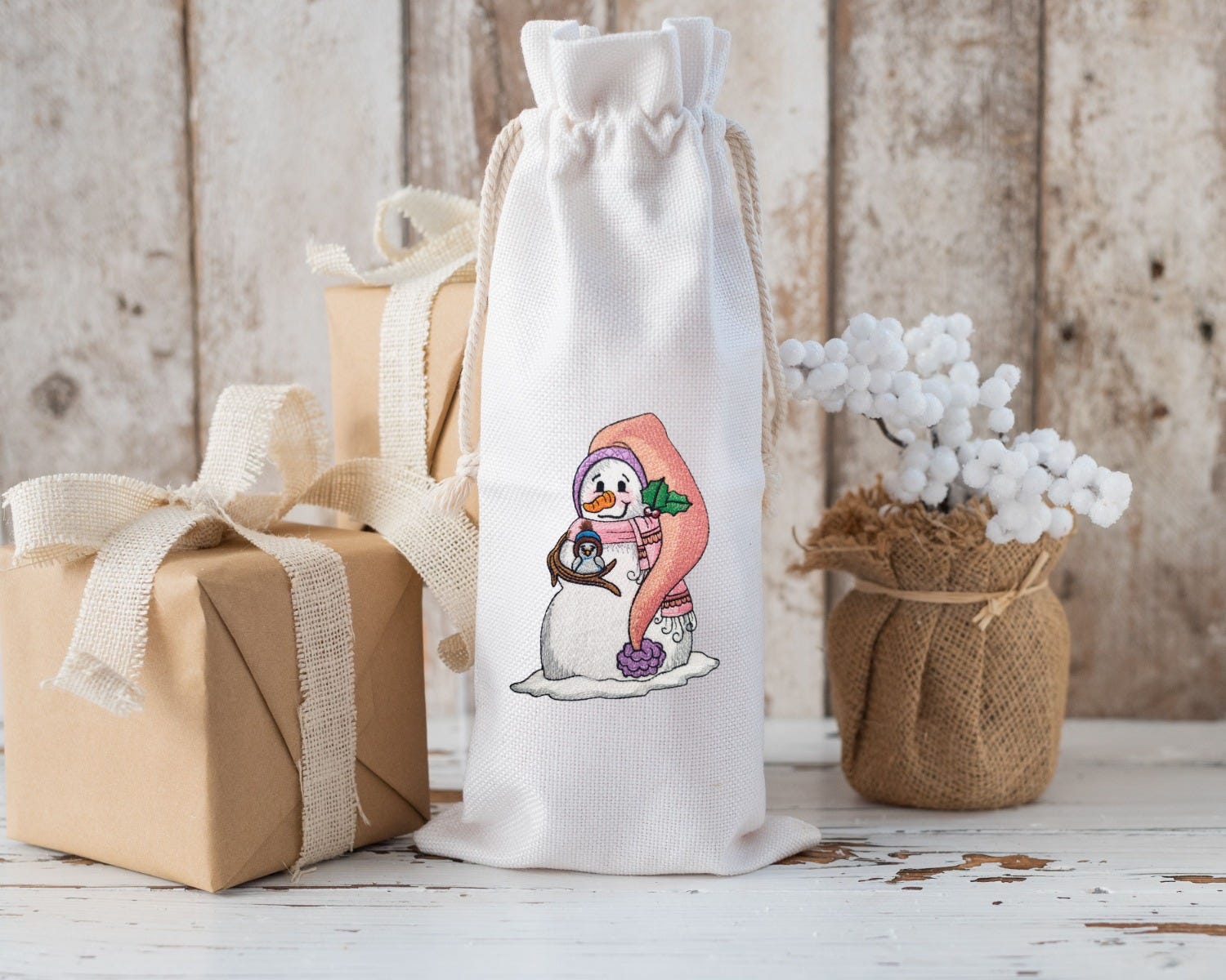 Little Bird Whimsy Snowman | Machine Embroidery Designs by JuJu