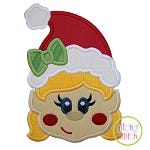 Little Elf Face Girl Applique | Machine Embroidery Designs by JuJu