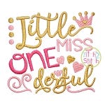 Little Miss ONEderful Embroidery | Machine Embroidery Designs by JuJu