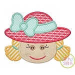 Little Scarecrow Face Girl Applique | Machine Embroidery Designs by JuJu