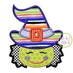 Little Witch Face Applique | Machine Embroidery Designs by JuJu