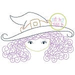 Little Witch Face Bean Embroidery | Machine Embroidery Designs by JuJu