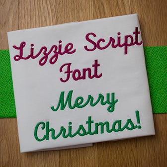Lizzie Script Embroidery Font Machine Embroidery Designs by JuJu