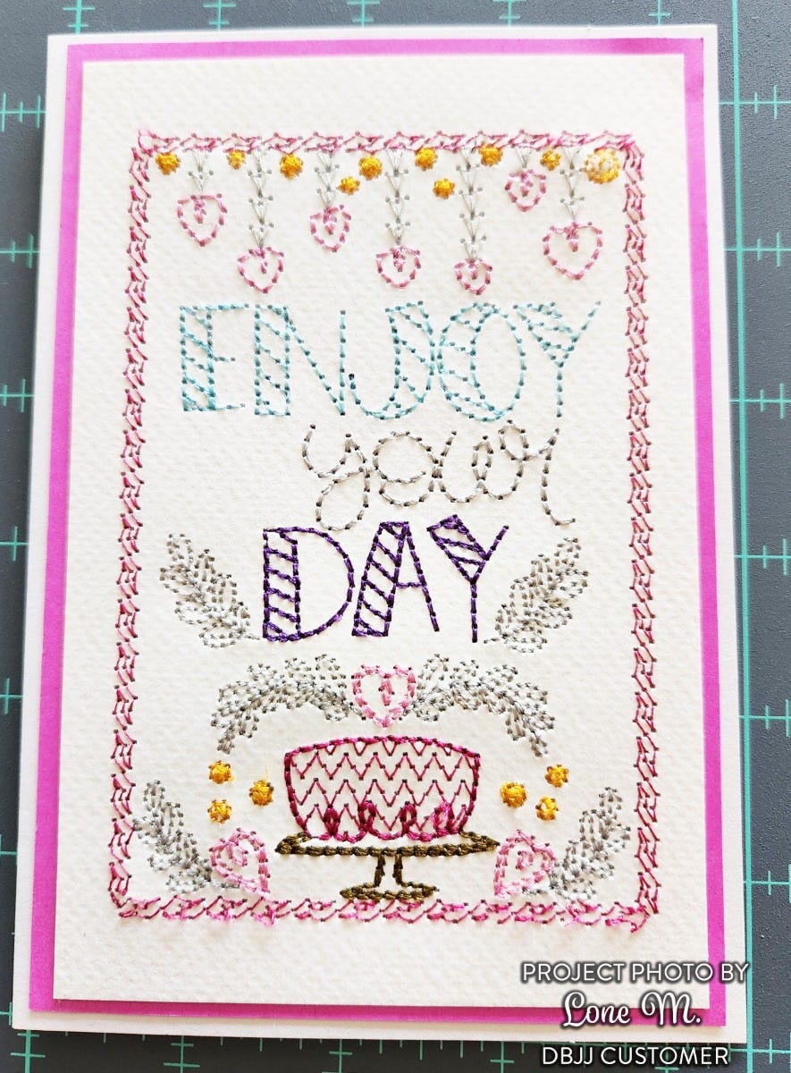 Celebration Greeting Cards Embroidery Design Set 1