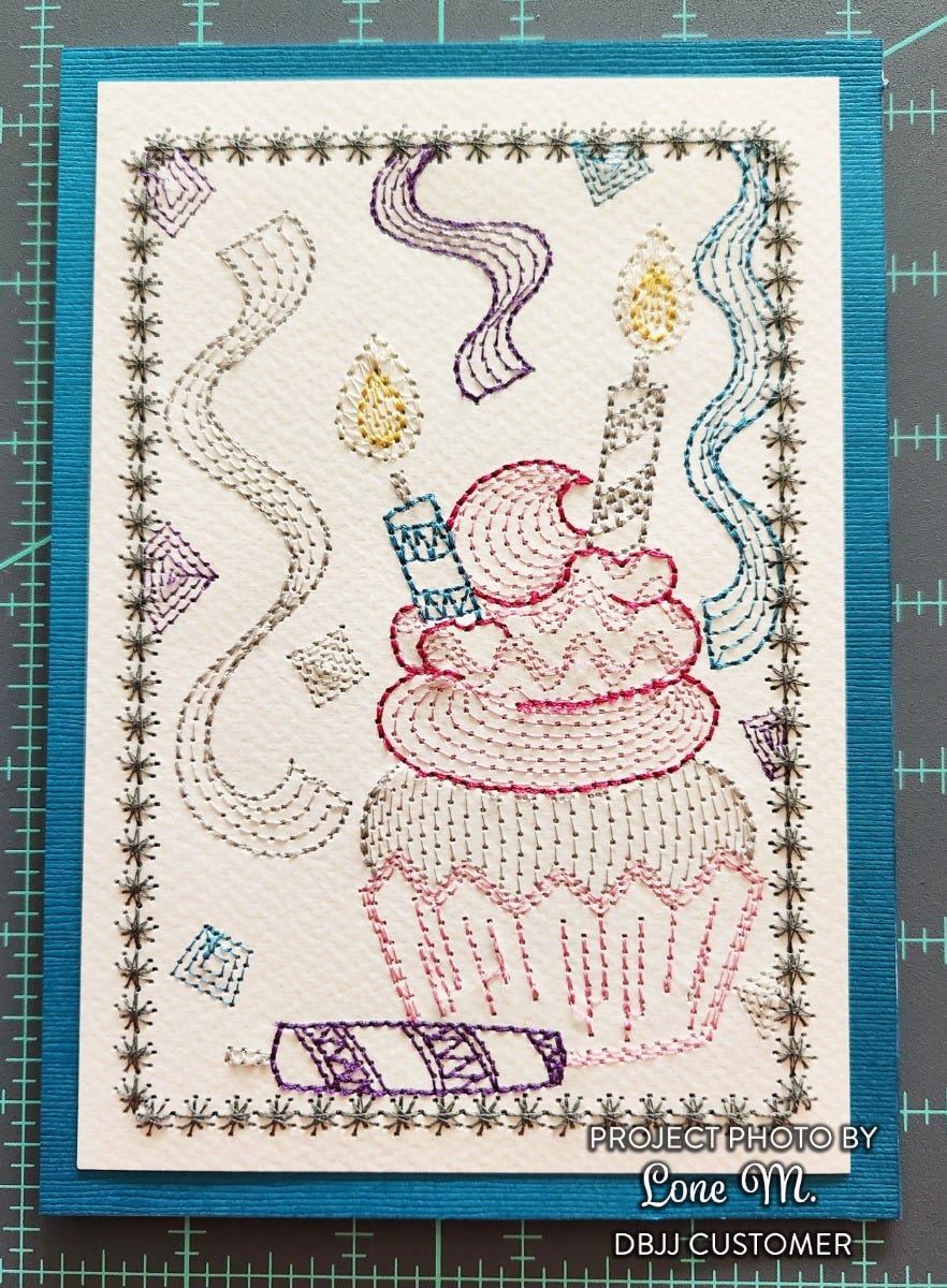 Celebration Greeting Cards Embroidery Design Set 1