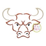 Longhorn Mascot Embroidery | Machine Embroidery Designs by JuJu