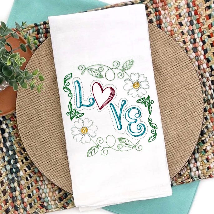                                 Live Laugh Love Word Art | Machine Embroidery Designs by JuJu
                            