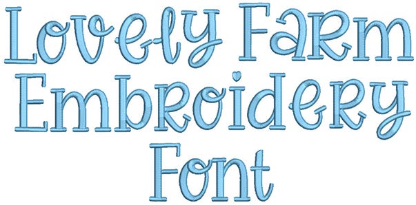 Lovely Farm Font Digital Embroidery Machine Designs by JuJu
