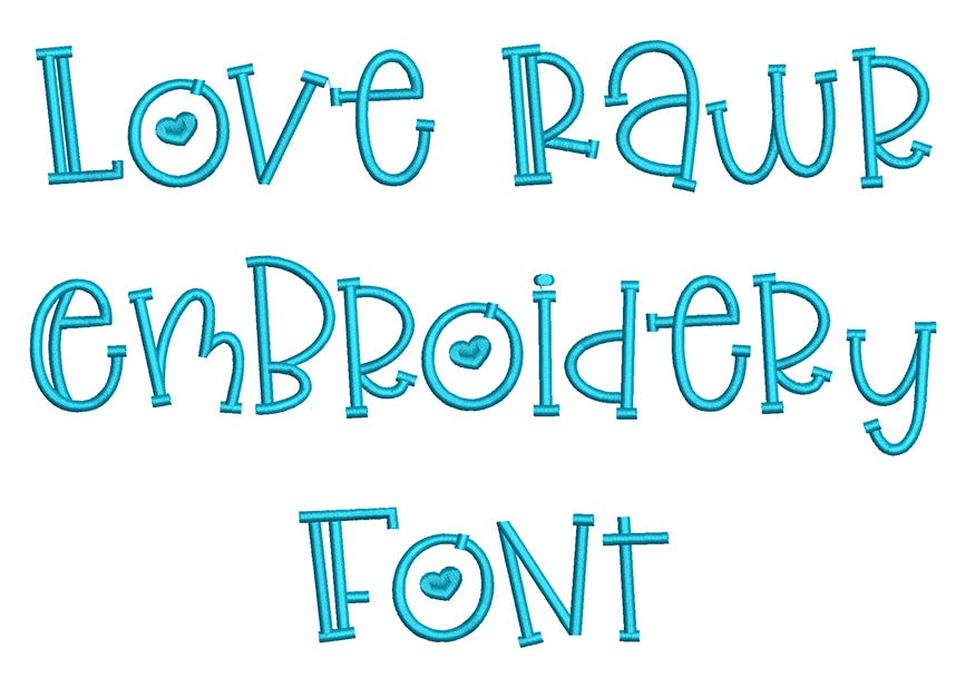 Love Rawr Embroidery Font | Machine Embroidery Designs by JuJu