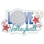 Love Volleyball Applique | Machine Embroidery Designs by JuJu