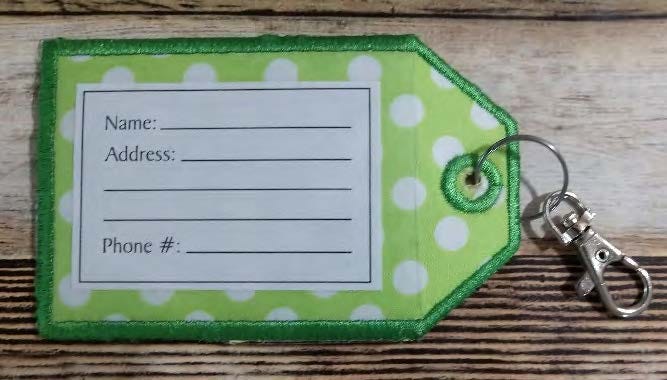 In The Hoop Luggage Tag Embroidery Designs