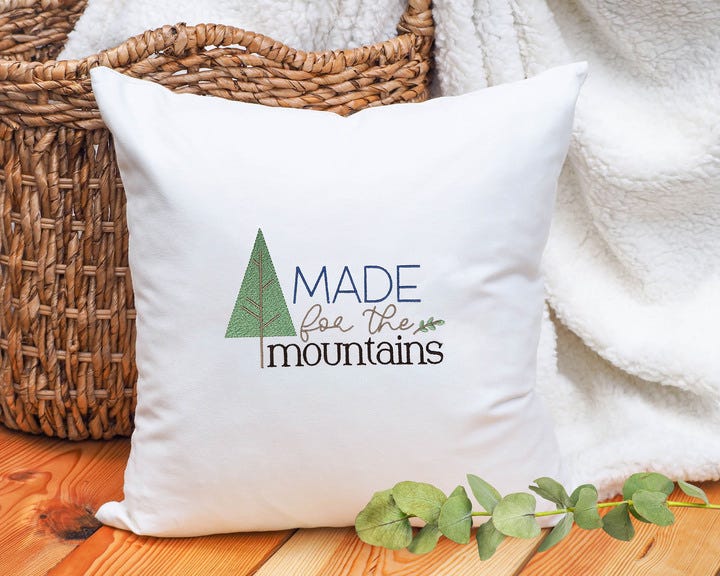 Mountain Life Word Art 2 | Machine Embroidery Designs by JuJu