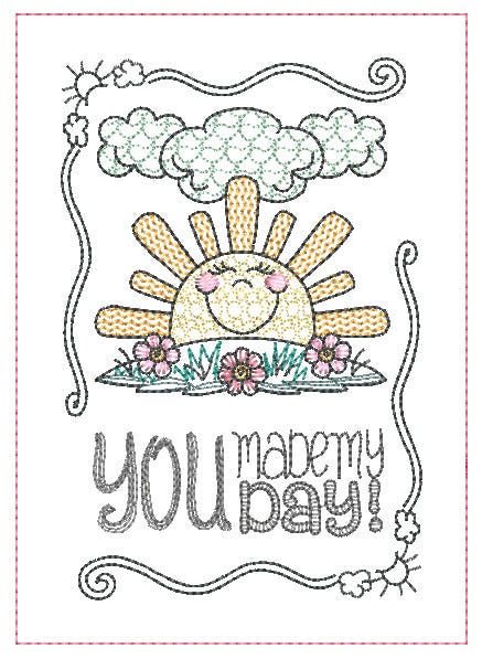 Made My Day Greeting Card | Machine Embroidery Designs by JuJu