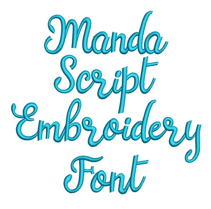 Manda Script Embroidery Font | Machine Embroidery Designs by JuJu
