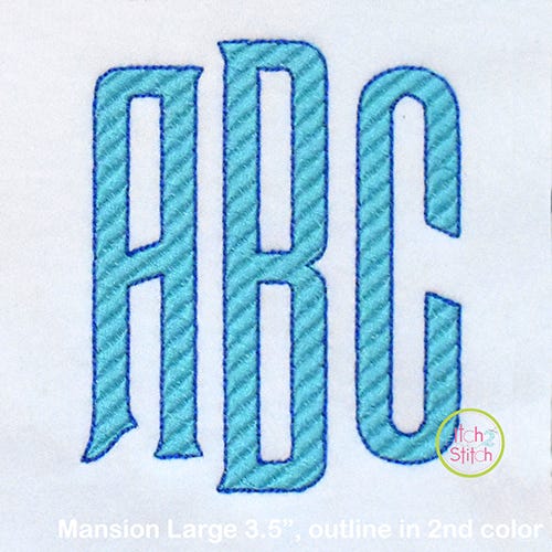 Mansion Large Monogram Embroidery Font | Machine Embroidery Designs by JuJu