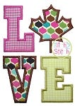 Maple Leaf LOVE Applique (Canada LOVE) | Machine Embroidery Designs by JuJu