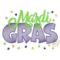 Mardi Gras Confetti Embroidery Design | Machine Embroidery Designs by JuJu