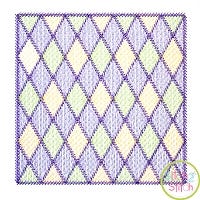 Mardi Gras Diamonds Square Frame Sketch | Machine Embroidery Designs by JuJu